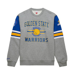 Mitchell & Ness - Golden State Warriors Hardwood Classics All Over 4.0 Pullover Sweatshirt - Heather Gray