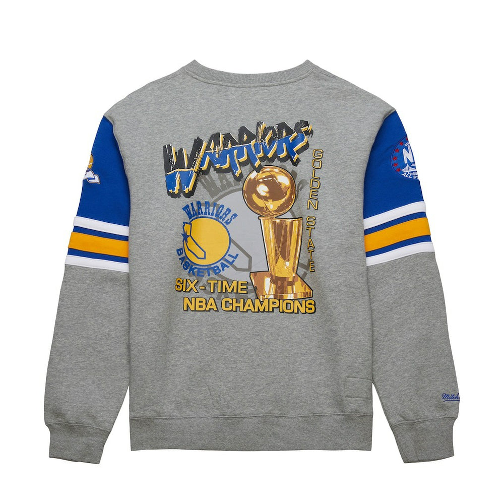 Mitchell & Ness - Golden State Warriors Hardwood Classics All Over 4.0 Pullover Sweatshirt - Heather Gray