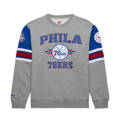 Mitchell & Ness - Philadelphia 76ers Hardwood Classics All Over 4.0 Pullover Sweatshirt - Heather Gray
