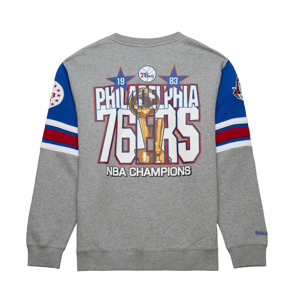 Mitchell & Ness - Philadelphia 76ers Hardwood Classics All Over 4.0 Pullover Sweatshirt - Heather Gray