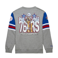 Mitchell & Ness - Philadelphia 76ers Hardwood Classics All Over 4.0 Pullover Sweatshirt - Heather Gray