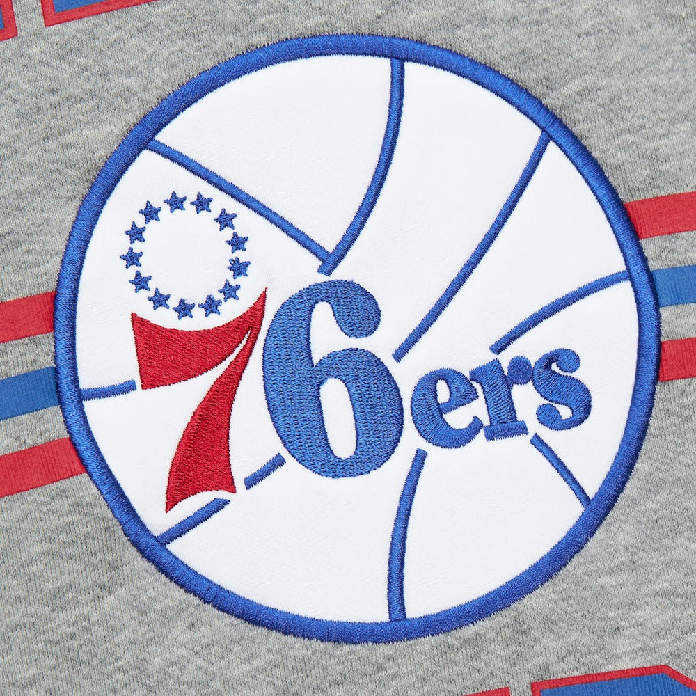 Mitchell & Ness - Philadelphia 76ers Hardwood Classics All Over 4.0 Pullover Sweatshirt - Heather Gray