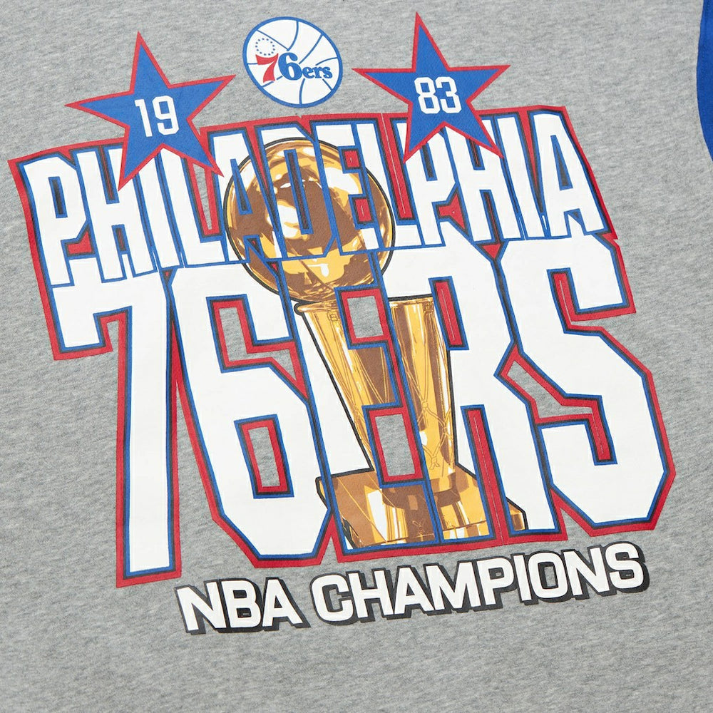 Mitchell & Ness - Philadelphia 76ers Hardwood Classics All Over 4.0 Pullover Sweatshirt - Heather Gray