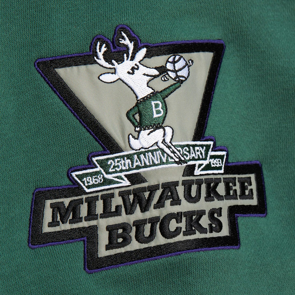 Mitchell & Ness - Milwaukee Bucks Hardwood Classics All Over 4.0 Pullover Sweatshirt - Heather Gray