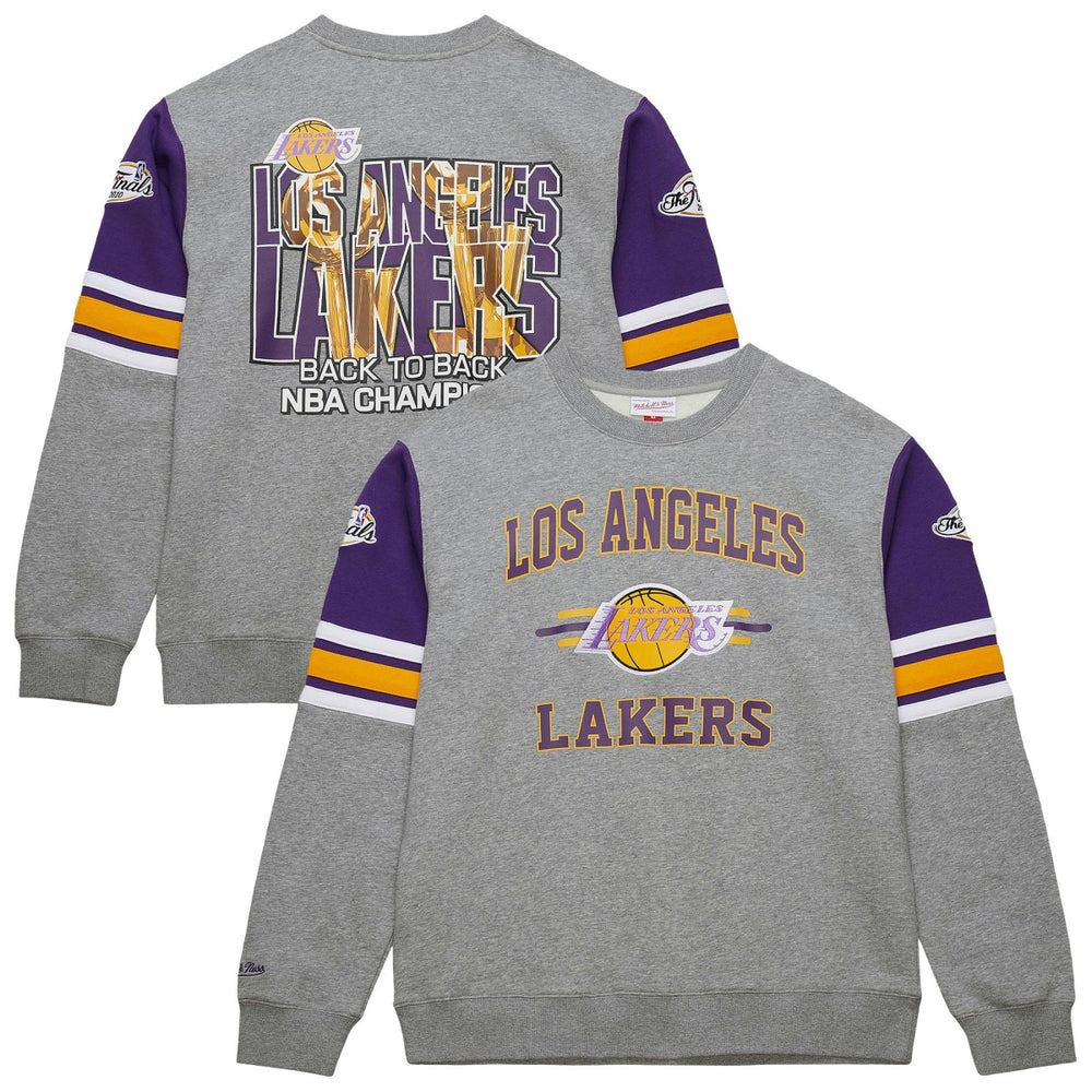 Mitchell & Ness - Los Angeles Lakers Hardwood Classics All Over 4.0 Pullover Sweatshirt - Heather Gray