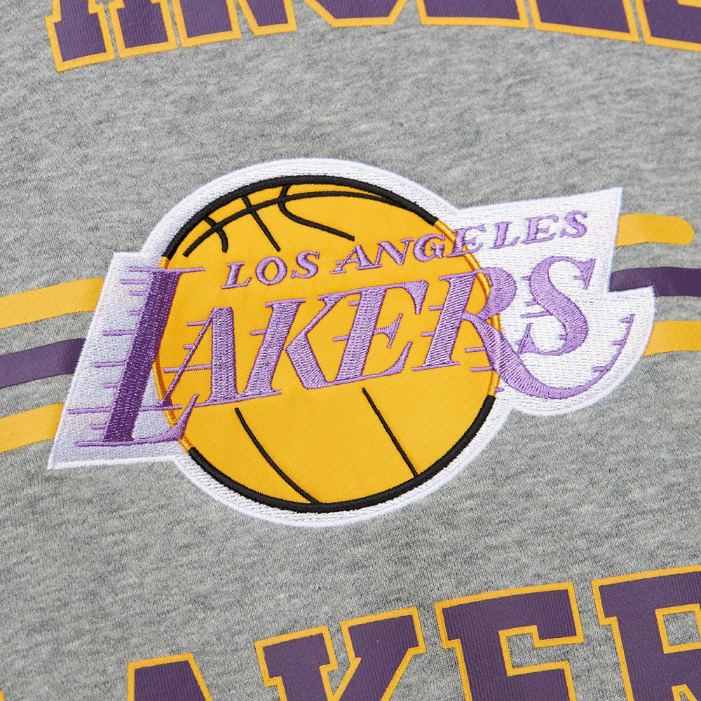 Mitchell & Ness - Los Angeles Lakers Hardwood Classics All Over 4.0 Pullover Sweatshirt - Heather Gray