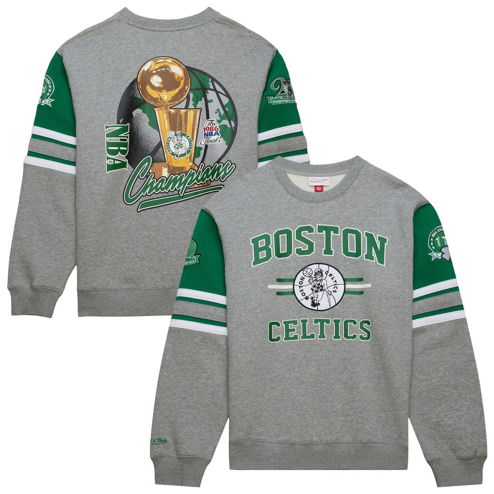 Mitchell & Ness - Boston Celtics Hardwood Classics All Over 4.0 Pullover Sweatshirt - Heather Gray