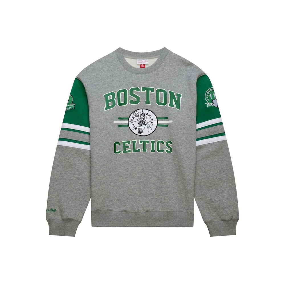 Mitchell & Ness - Boston Celtics Hardwood Classics All Over 4.0 Pullover Sweatshirt - Heather Gray