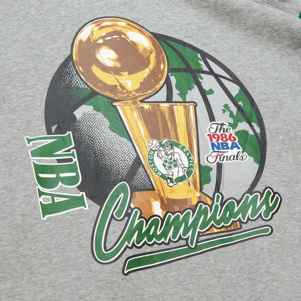 Mitchell & Ness - Boston Celtics Hardwood Classics All Over 4.0 Pullover Sweatshirt - Heather Gray