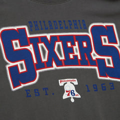 Mitchell & Ness - Philadelphia 76ers Women's Hardwood Classics Oversized Boyfriend T-Shirt - Charcoal