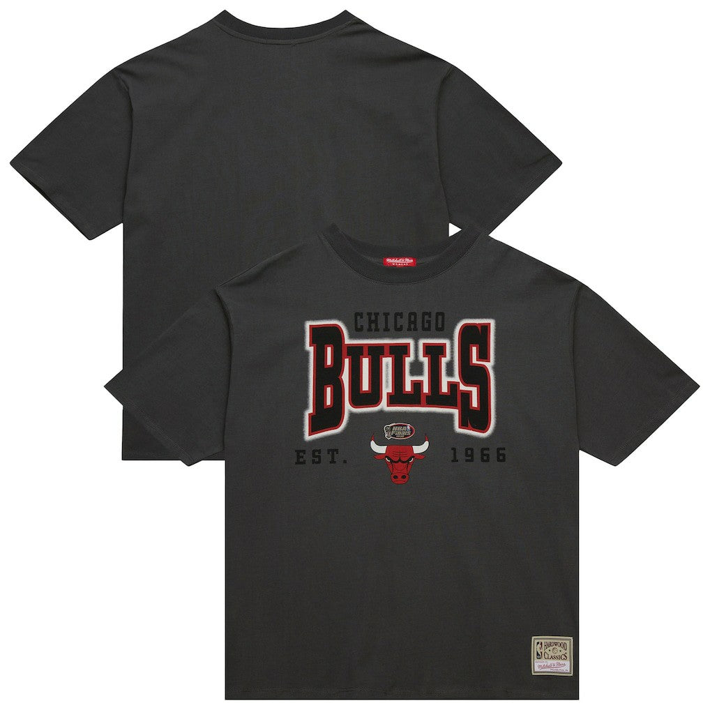 Mitchell & Ness - Chicago Bulls Women's Hardwood Classics Oversized Boyfriend T-Shirt - Charcoal