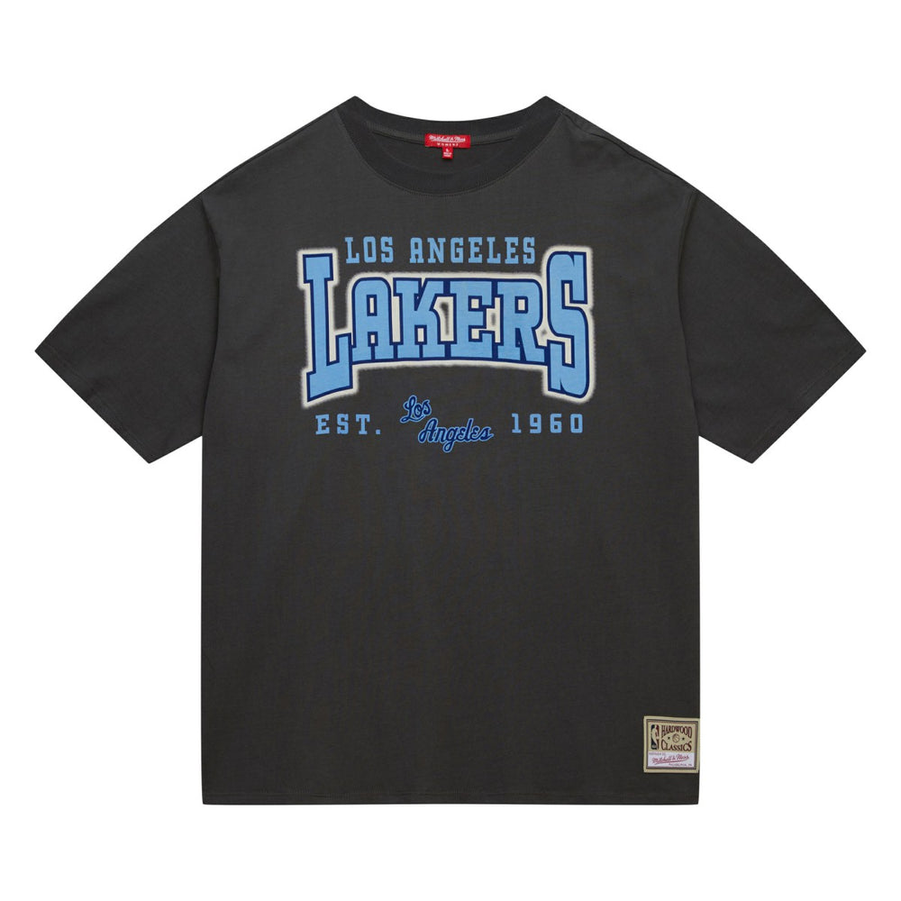 Mitchell & Ness - Los Angeles Lakers Women's Hardwood Classics Oversized Boyfriend T-Shirt - Charcoal