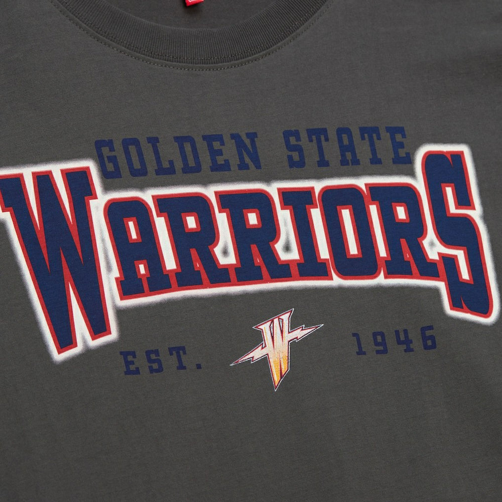 Mitchell & Ness - Golden State Warriors Women's Hardwood Classics Oversized Boyfriend T-Shirt - Charcoal
