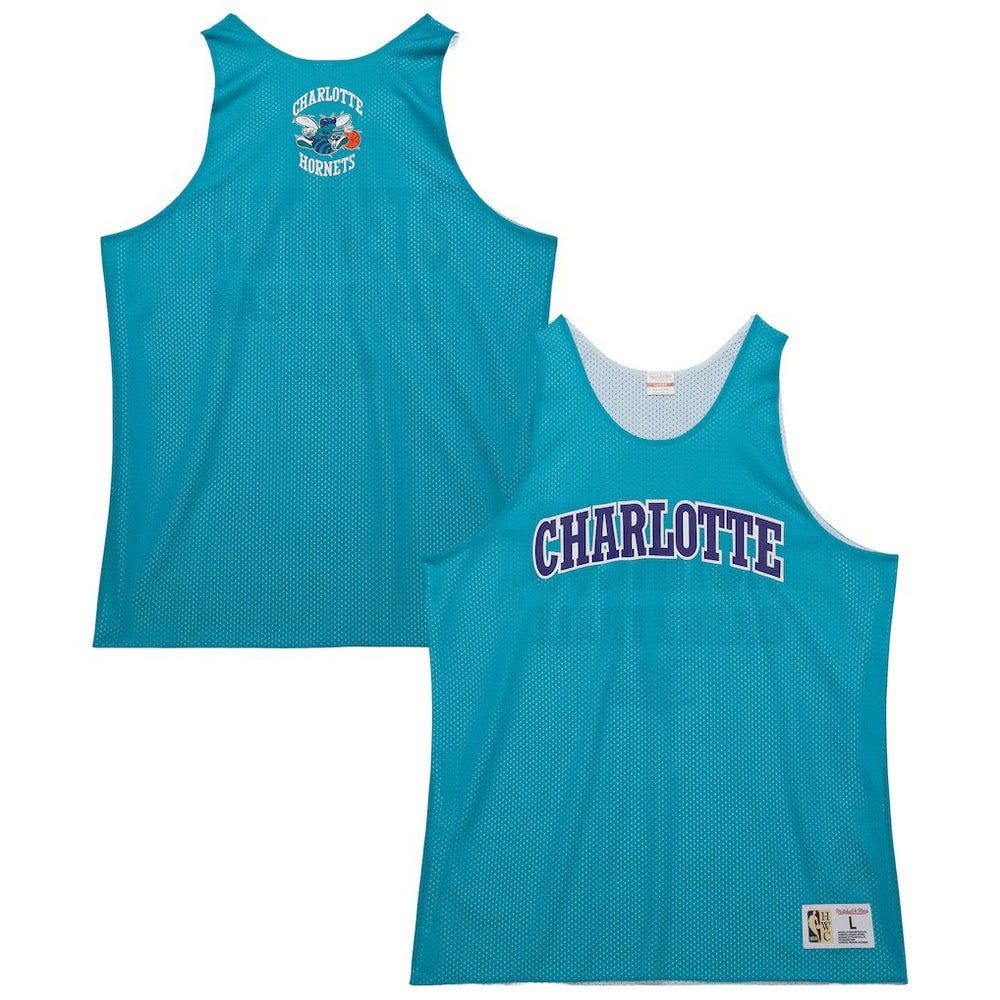 Mitchell & Ness - Charlotte Hornets Hardwood Classics Reversible Mesh Practice Jersey - Teal/White