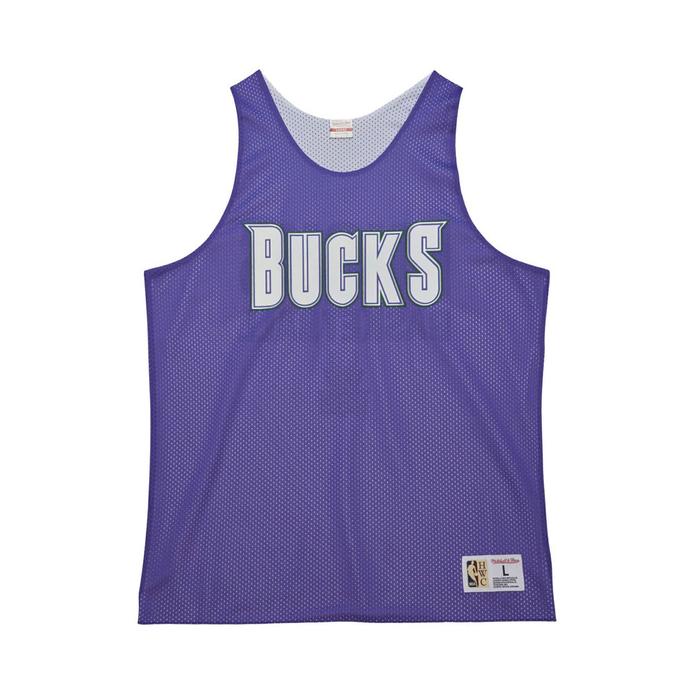 Mitchell & Ness - Milwaukee Bucks Hardwood Classics Reversible Mesh Practice Jersey - Purple/White