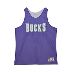 Mitchell & Ness - Milwaukee Bucks Hardwood Classics Reversible Mesh Practice Jersey - Purple/White