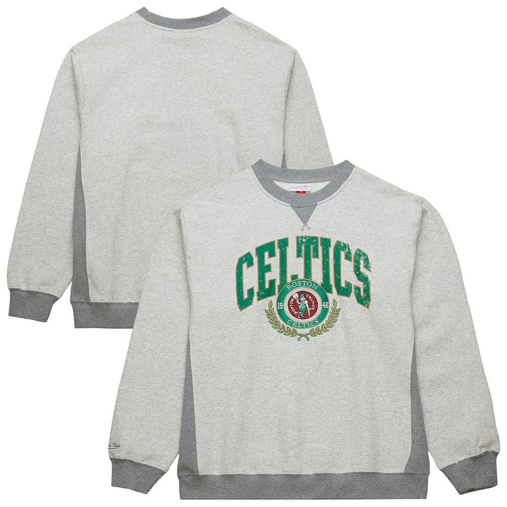 Mitchell & Ness - Boston Celtics Vintage Logo Pullover Sweatshirt - Heather Gray