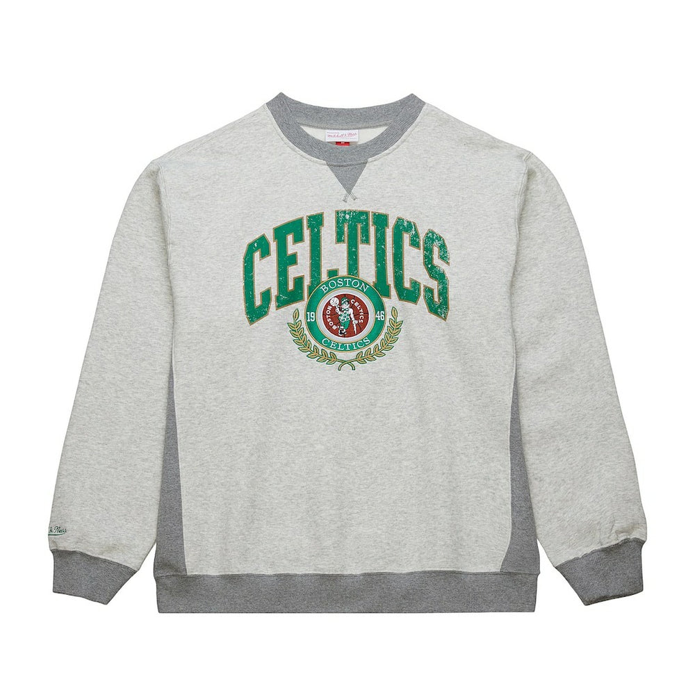 Mitchell & Ness - Boston Celtics Vintage Logo Pullover Sweatshirt - Heather Gray