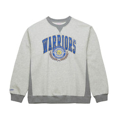 Mitchell & Ness - Golden State Warriors Vintage Logo Pullover Sweatshirt - Heather Gray