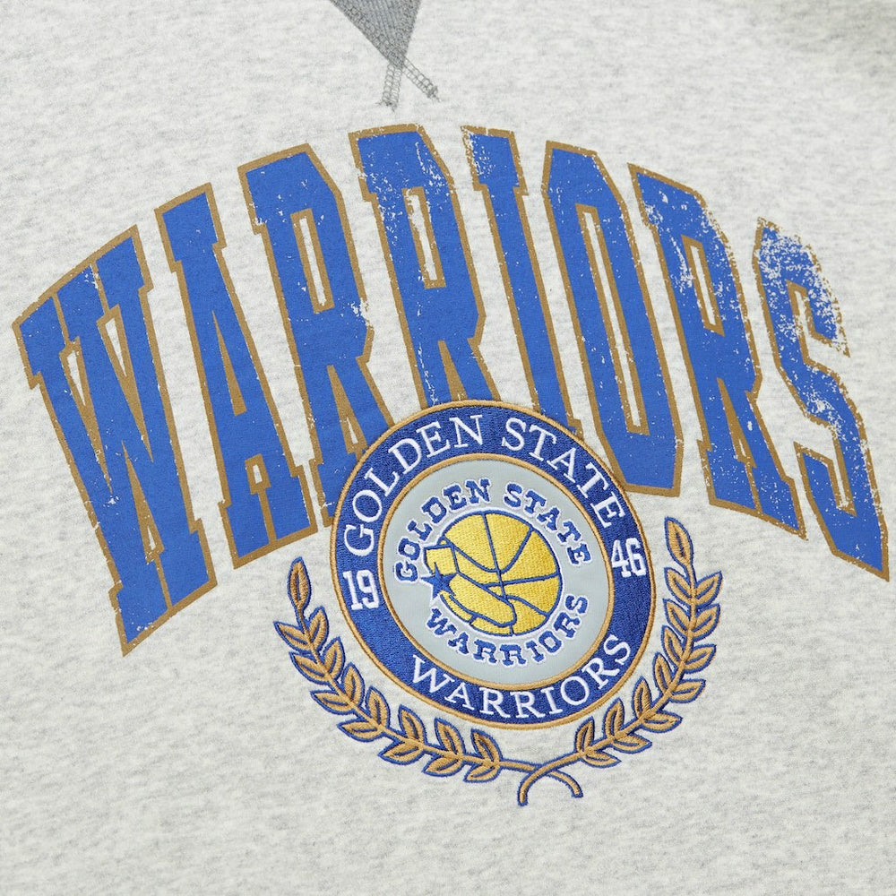 Mitchell & Ness - Golden State Warriors Vintage Logo Pullover Sweatshirt - Heather Gray