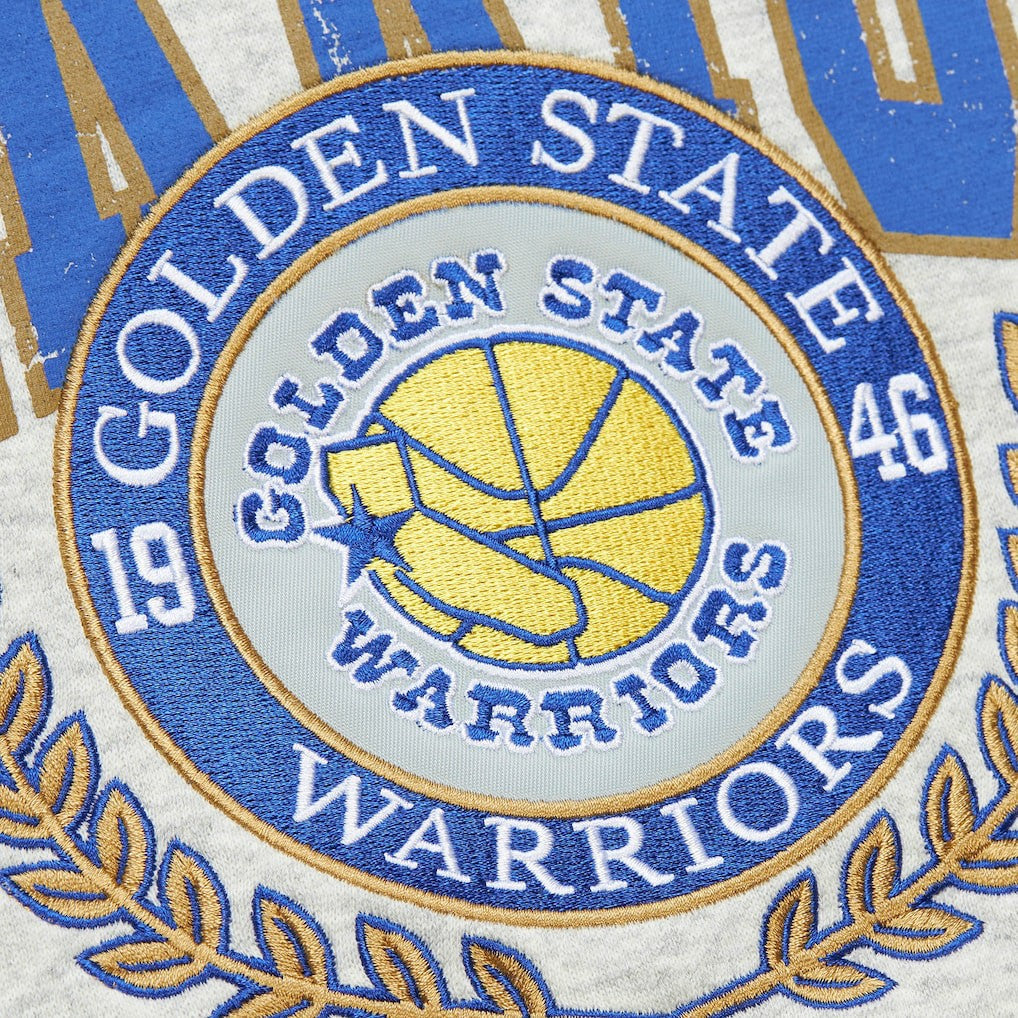 Mitchell & Ness - Golden State Warriors Vintage Logo Pullover Sweatshirt - Heather Gray