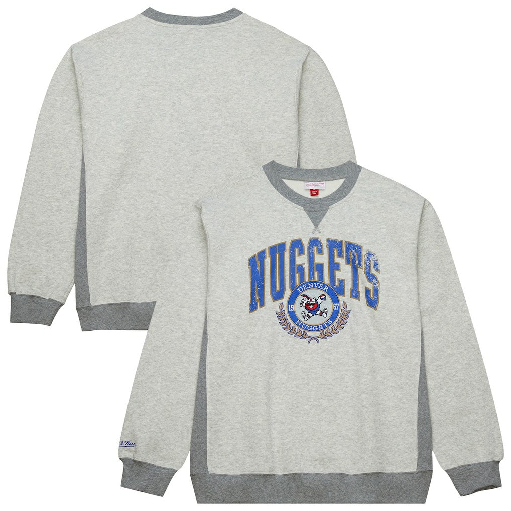 Mitchell & Ness - Denver Nuggets Vintage Logo Pullover Sweatshirt - Heather Gray