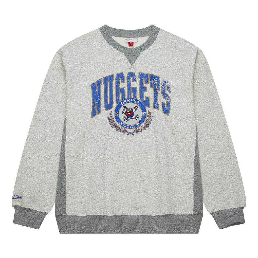 Mitchell & Ness - Denver Nuggets Vintage Logo Pullover Sweatshirt - Heather Gray