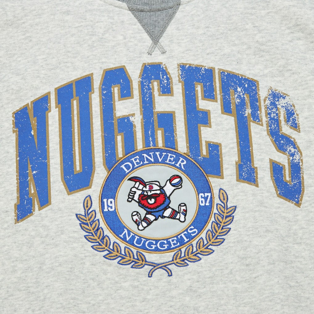 Mitchell & Ness - Denver Nuggets Vintage Logo Pullover Sweatshirt - Heather Gray