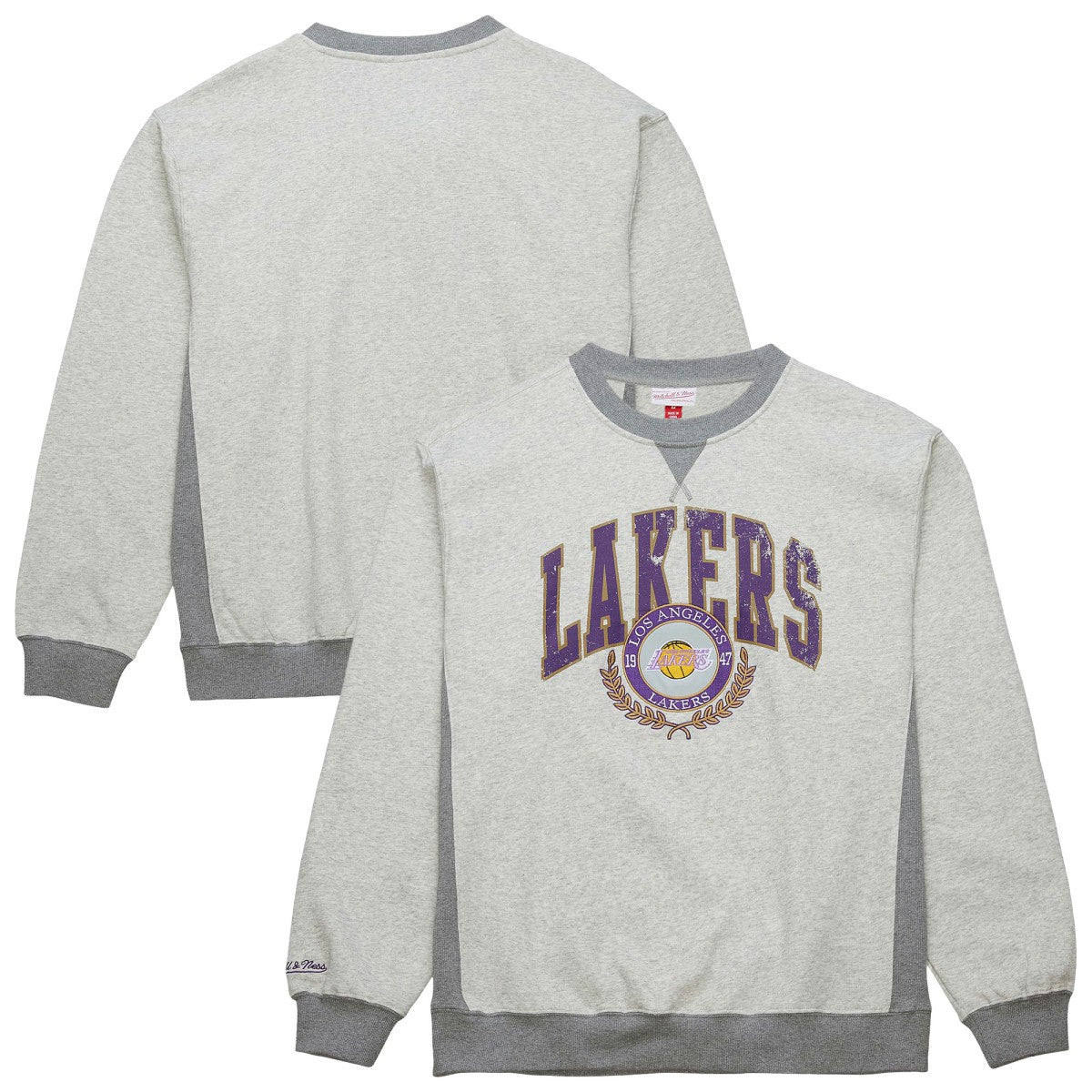 Mitchell & Ness - Los Angeles Lakers Vintage Logo Pullover Sweatshirt - Heather Gray