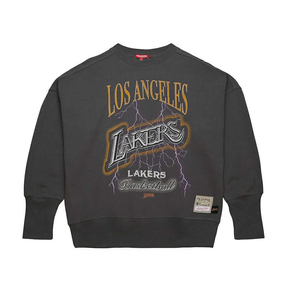 Mitchell & Ness - Los Angeles Lakers Women's Hardwood Classics Lightweight Pullover Sweatshirt - Charcoal