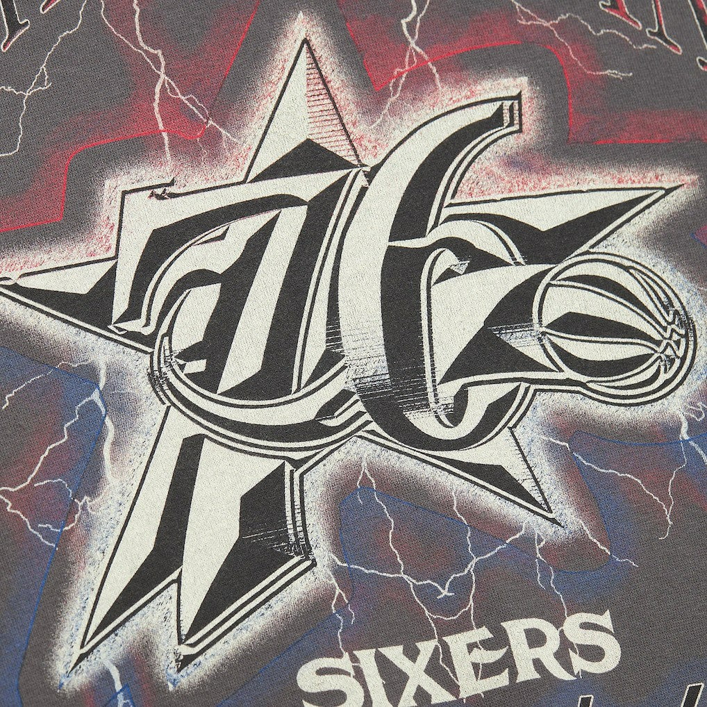 Mitchell & Ness - Philadelphia 76ers Women's Hardwood Classics Lightweight Pullover Sweatshirt - Charcoal