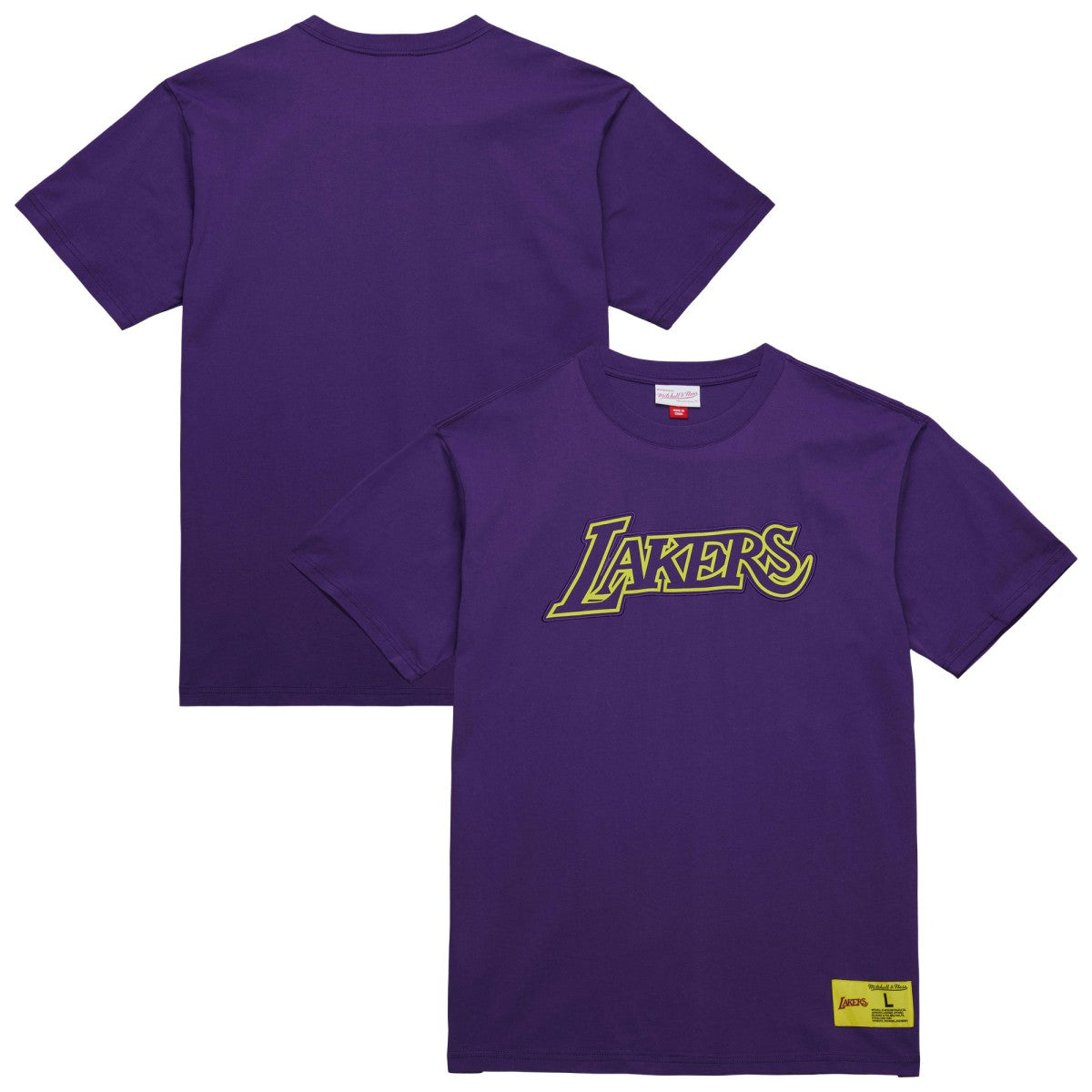 Mitchell & Ness - Los Angeles Lakers Hardwood Classics Neon Nights Premium T-Shirt - Purple