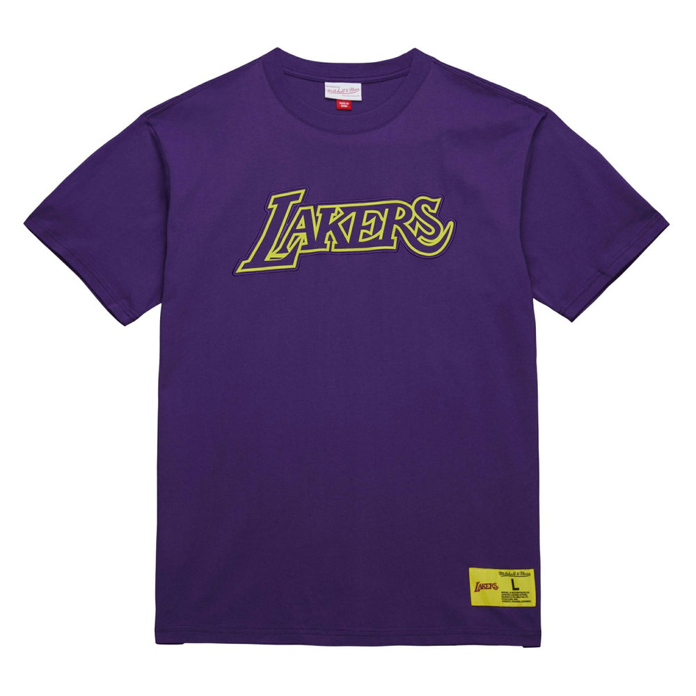 Mitchell & Ness - Los Angeles Lakers Hardwood Classics Neon Nights Premium T-Shirt - Purple