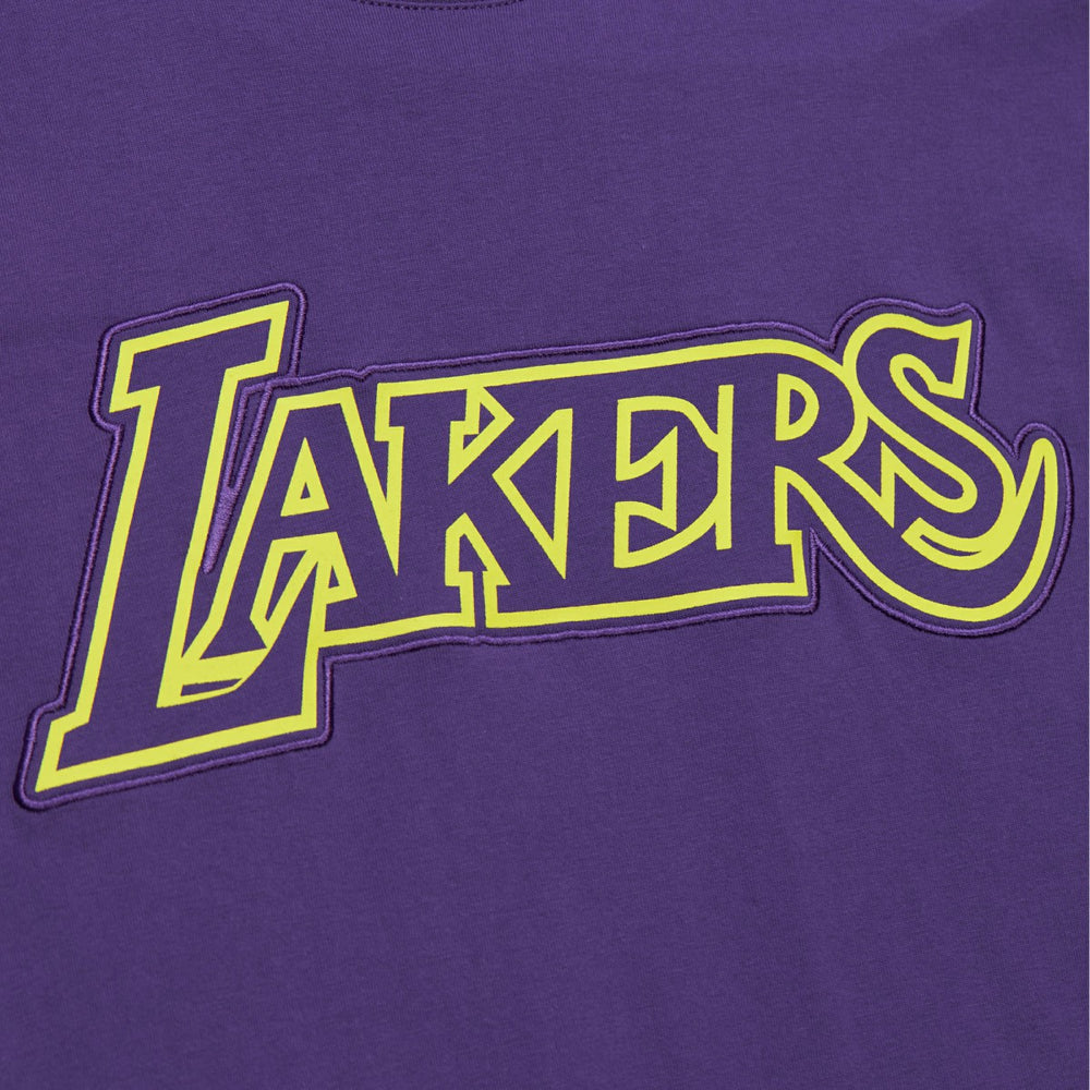 Mitchell & Ness - Los Angeles Lakers Hardwood Classics Neon Nights Premium T-Shirt - Purple
