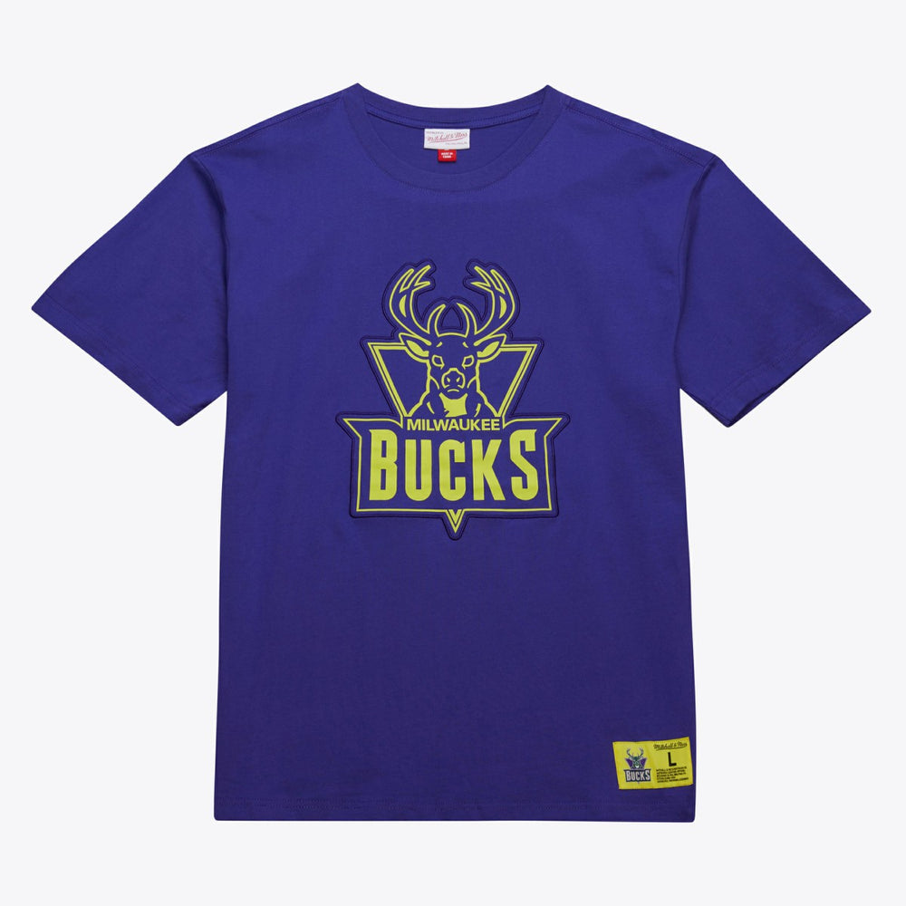 Mitchell & Ness - Milwaukee Bucks Hardwood Classics Neon Nights Premium T-Shirt - Purple