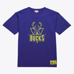 Mitchell & Ness - Milwaukee Bucks Hardwood Classics Neon Nights Premium T-Shirt - Purple