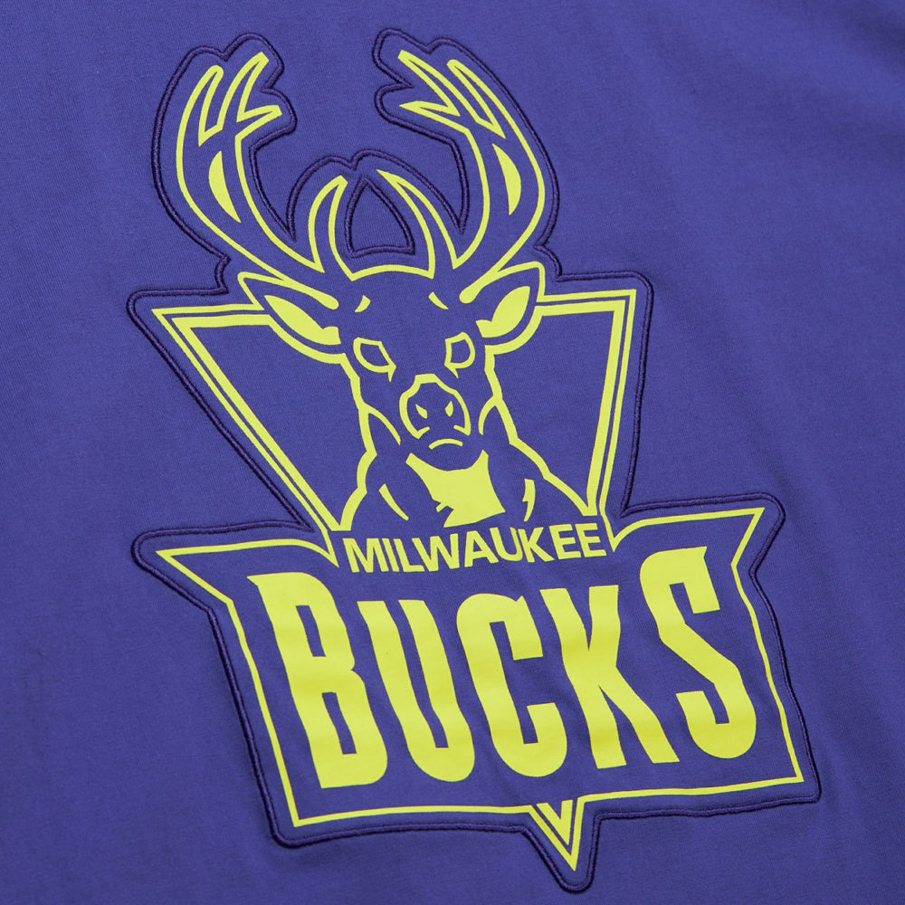 Mitchell & Ness - Milwaukee Bucks Hardwood Classics Neon Nights Premium T-Shirt - Purple