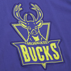Mitchell & Ness - Milwaukee Bucks Hardwood Classics Neon Nights Premium T-Shirt - Purple