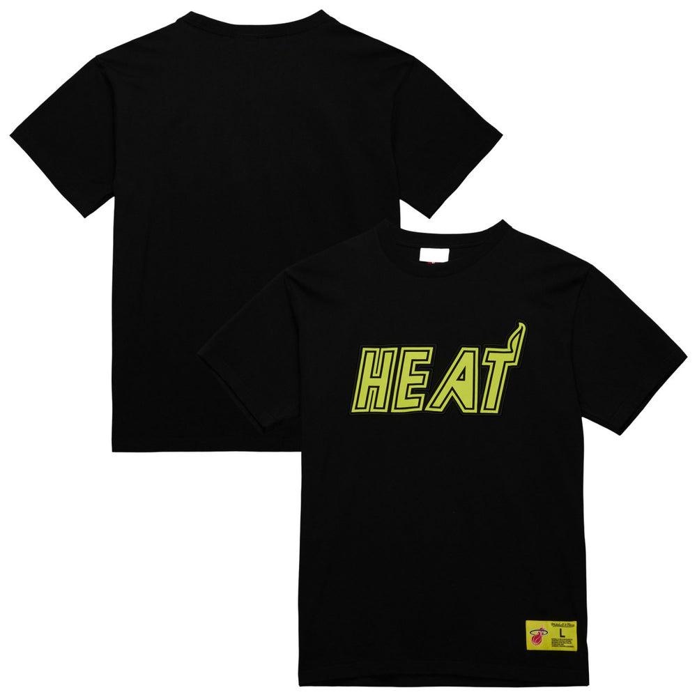 Mitchell & Ness - Miami Heat Hardwood Classics Neon Nights Premium T-Shirt - Black