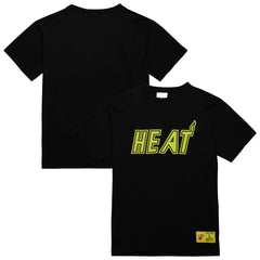Mitchell & Ness - Miami Heat Hardwood Classics Neon Nights Premium T-Shirt - Black