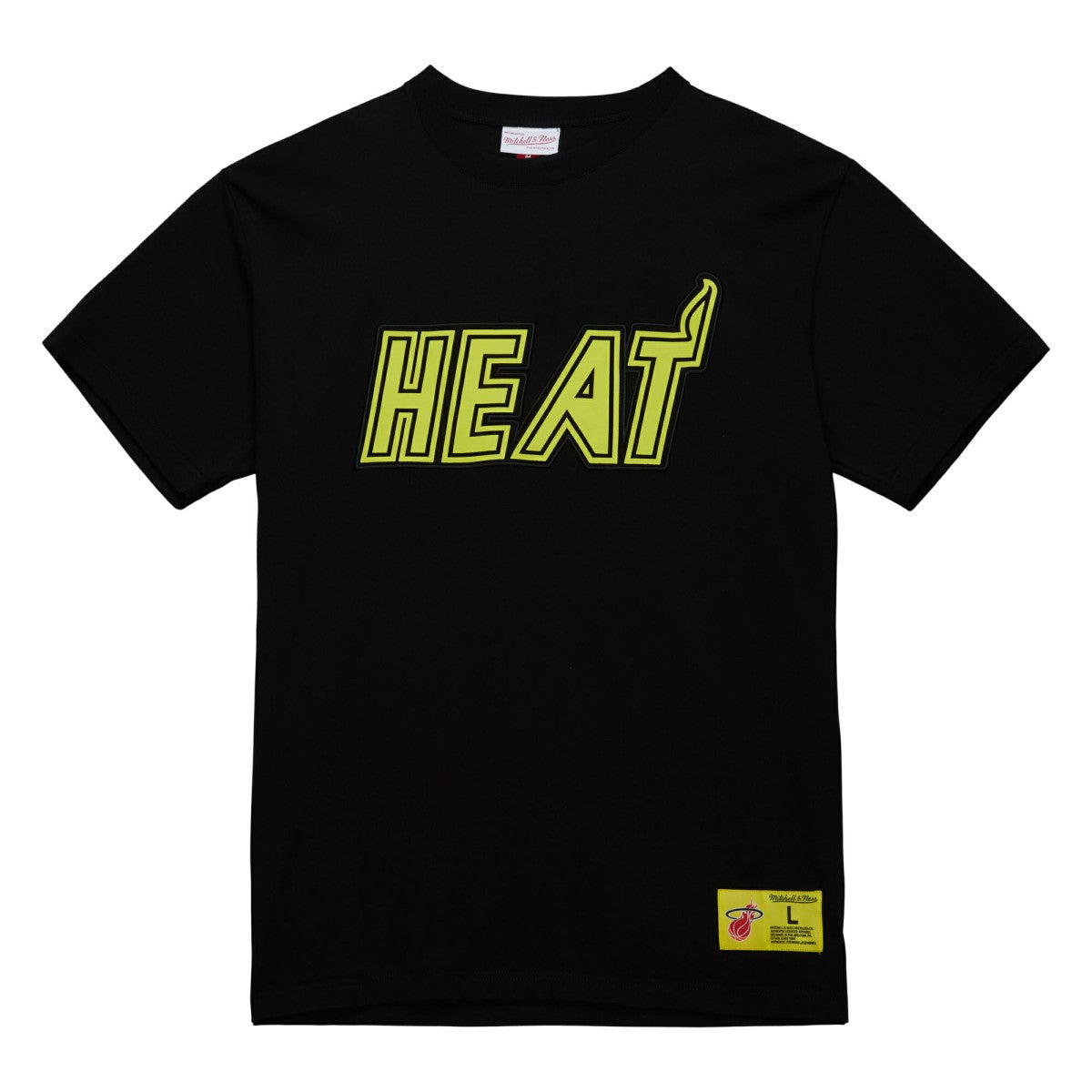 Mitchell & Ness - Miami Heat Hardwood Classics Neon Nights Premium T-Shirt - Black