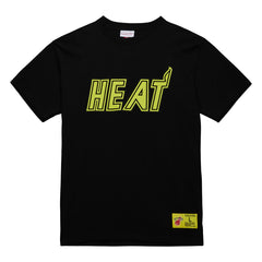 Mitchell & Ness - Miami Heat Hardwood Classics Neon Nights Premium T-Shirt - Black