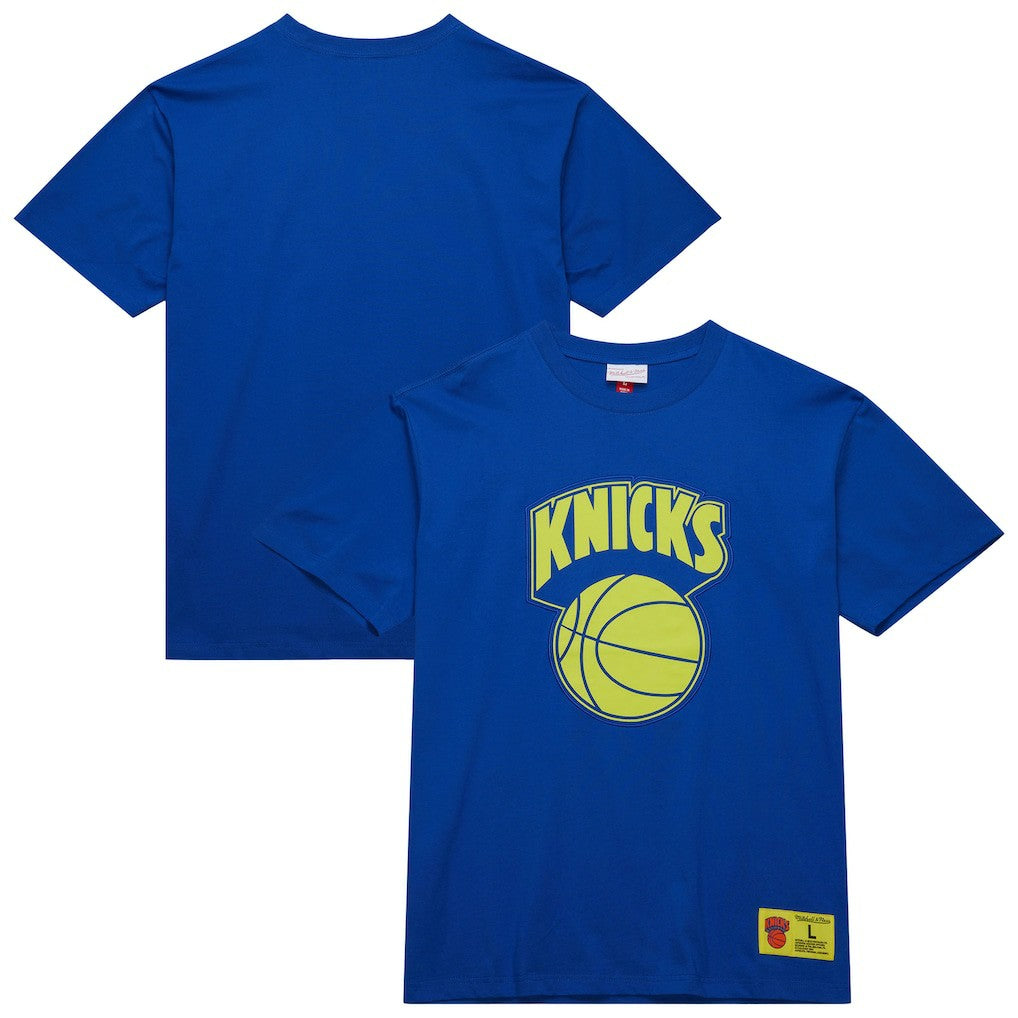Mitchell & Ness - New York Knicks Hardwood Classics Neon Nights Premium T-Shirt - Blue