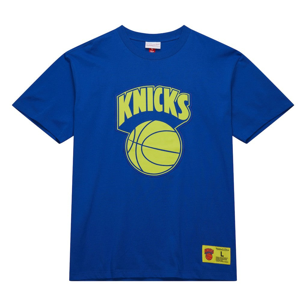 Mitchell & Ness - New York Knicks Hardwood Classics Neon Nights Premium T-Shirt - Blue