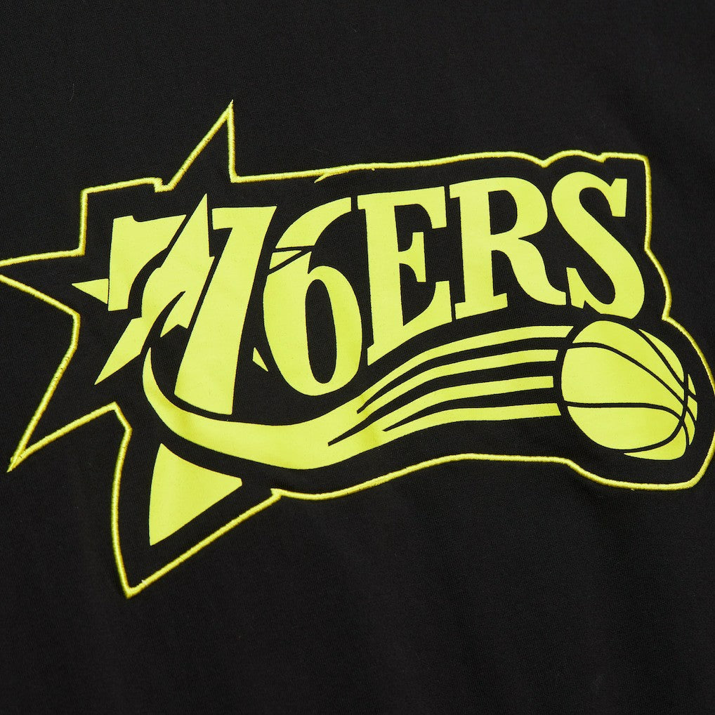 Mitchell & Ness - Philadelphia 76ers Hardwood Classics Neon Nights Premium T-Shirt - Black