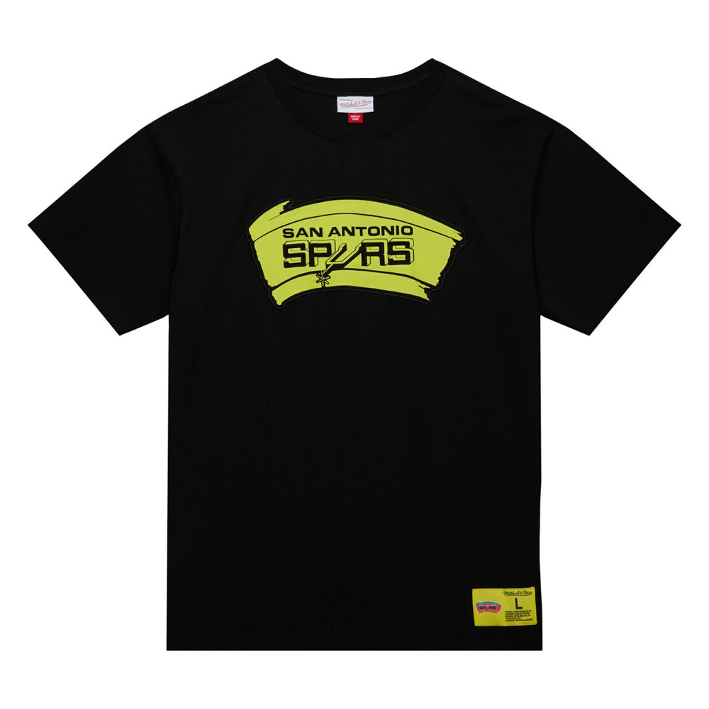 Mitchell & Ness - San Antonio Spurs Hardwood Classics Neon Nights Premium T-Shirt - Black