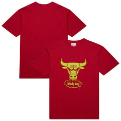 Mitchell & Ness - Chicago Bulls Hardwood Classics Neon Nights Premium T-Shirt - Red