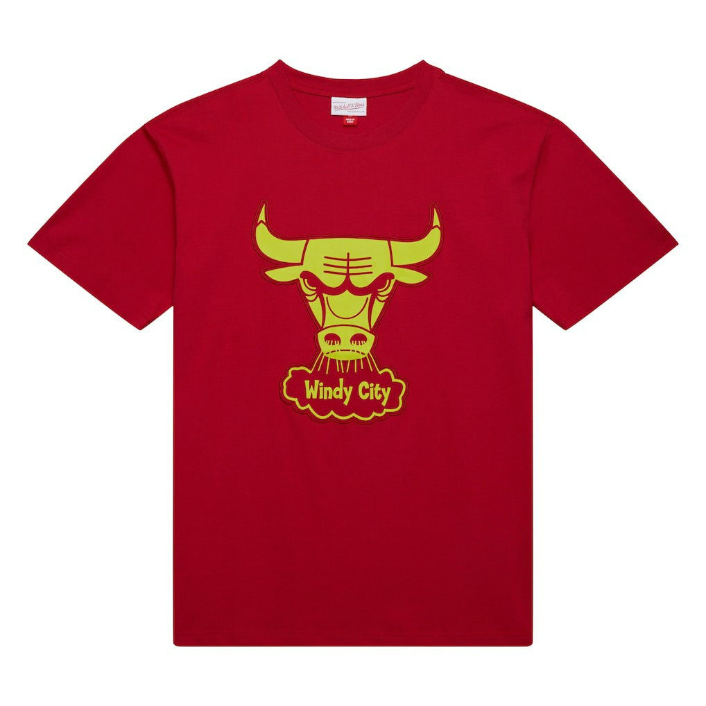 Mitchell & Ness - Chicago Bulls Hardwood Classics Neon Nights Premium T-Shirt - Red