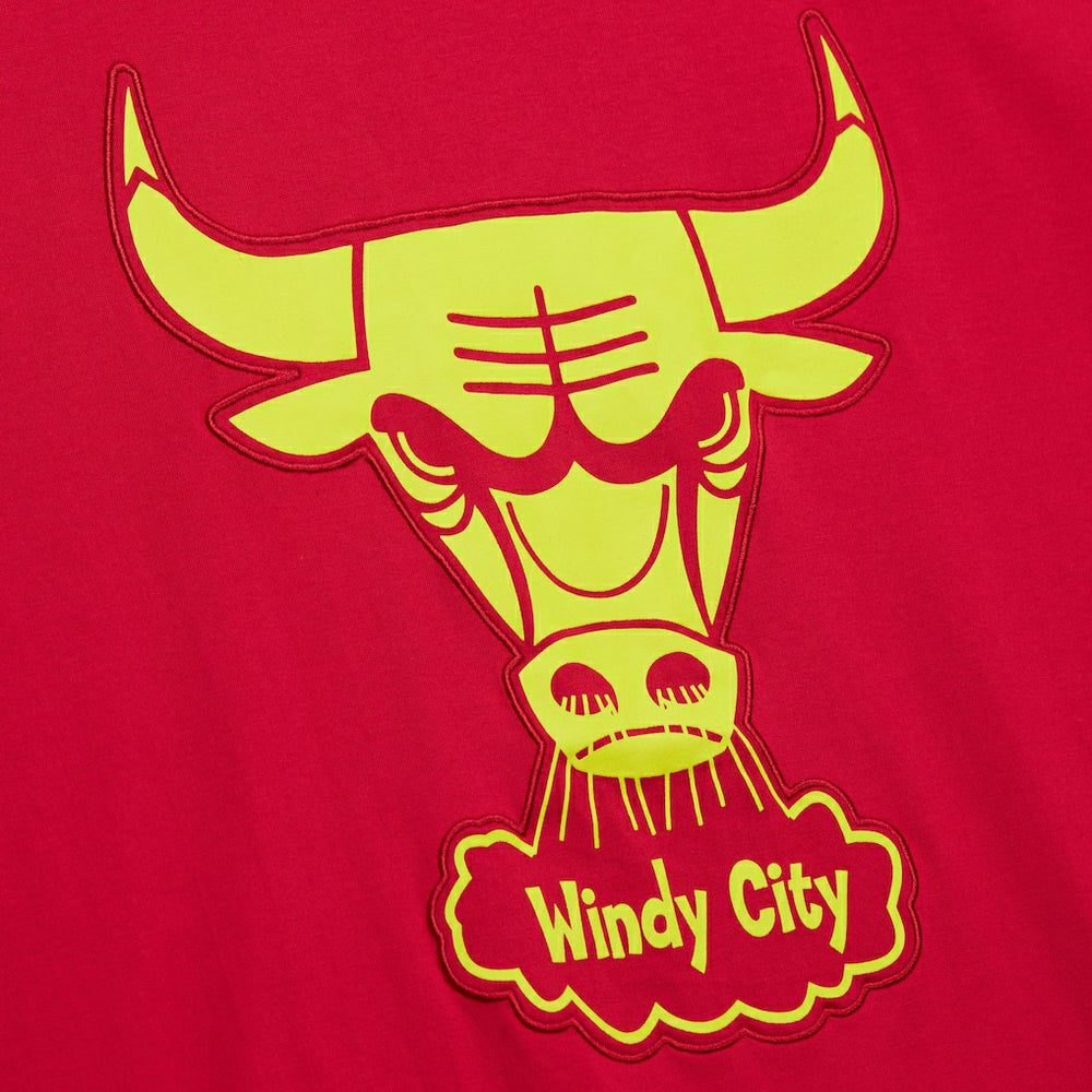 Mitchell & Ness - Chicago Bulls Hardwood Classics Neon Nights Premium T-Shirt - Red