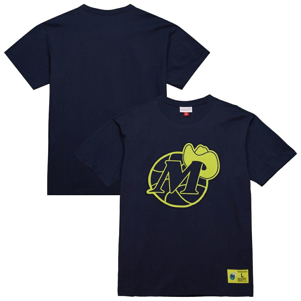 Mitchell & Ness - Dallas Mavericks Hardwood Classics Neon Nights Premium T-Shirt - Navy